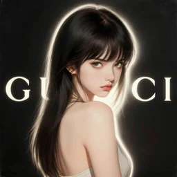 a high fashion gucci studio stunning backlit portrait of frowning anime girl, painting by gaston bussiere, craig mullins, j. c. leyendecker