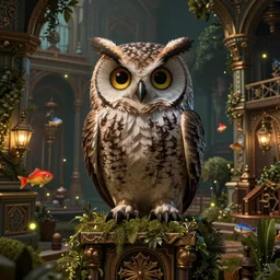 minecraft owl, nicoletta ceccoli, mark ryden, lostfish, max fleischer, depth of field, detailed and intricate victorian environment, 8 k resolution, fireflies, hyperrealistic, octane render