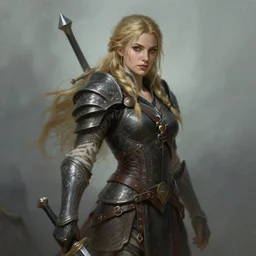 Jordis the Sword-Maiden from Skyrim, pretty, beautiful, DnD character art portrait, matte fantasy painting, DeviantArt Artstation, by Jason Felix by Steve Argyle by Tyler Jacobson by Peter Mohrbacher by Q Hayashida, cinematic lighting