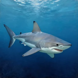 painting of frazetta!! shark underwater