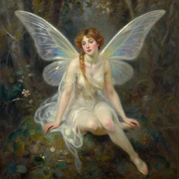 a beautiful fairy, oil painting, by Edgar Maxence and Ross Tran and Michael Whelan