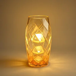 photograph of a multifaceted glass nightlight