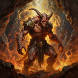 a hyper-realistic oil painting of Balrog in the caves of Moria; swirling sheets of light and fire; hyper-detailed; an extraordinary masterpiece!!!; flawless; trending on artstation