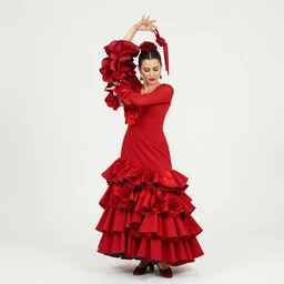 spanish flamenco dancer in mallorca wearing a red dress made of flowers, photo realistic, extreme detail skin, natural beauty, no filter, slr, golden hour, 4 k, high definition, selfie