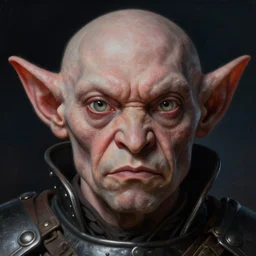 portrait of a goblin soldier, extreme fine detail background, night, highly detailed, detailed eyes, high quality, digital painting, hyperrealistic, by gaston bussiere, j. c. leyendecker, craig mullins