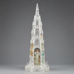 beautiful delicate tower made out of crystal by stuart lippincott, lee madgwick, erik johansson, dan mumford, alphonse mucha and louis comfort tiffany