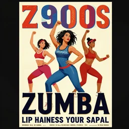 1900s zumba fitness art poster