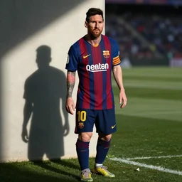 Black skin colored Lionel Messi