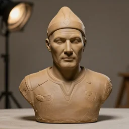 clay bust of captain picard, professional lighting, 4 k, detailed