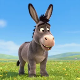 cartoon donkey character in the style of pixar