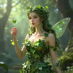 portrait of beautiful young poison ivy as titania, summer queen. faerie queen. queen of light, green, poison ivy, made by caravaggio stanley artgerm lau wlop rossdraws artstation cgsociety concept art cgsociety octane render