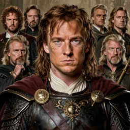 young keanu reeves as donald trump, legendary warrior, heroic fighter, lord of the rings, tattoos, decorative ornaments, battle armor, by omar ortiz, carl spitzweg, ismail inceoglu, vdragan bibin, hans thoma, greg rutkowski, alexandros pyromallis, perfect face, fine details, realistic shading photorealism