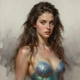 perfectly - portrait of a beautiful female siren character from netflix, intricate, highly detailed, digital painting, loose brush strokes, realistic shaded lighting, artstation, concept art, smooth, sharp focus, illustration, realism, oil painting, unreal engine 5, 8 k, art by peter mohrbacher and and sam spratt