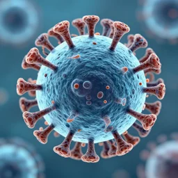 electron microscope image of a cooties virus