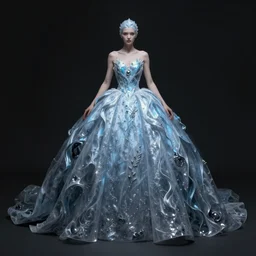 kerli koiv as a ice queen full ball gown dress, darkwave, darksynth, concept art, sharp, digital matte painting, art by luis royo, greg rutkowski, wlop, dramatic lighting, trending on artstation