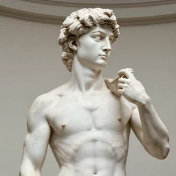 Bill Hicks as a marmor statue by Michelangelo, Sigma 85 mm f/1.4