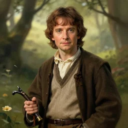 frodo baggins, elijah wood, hobbit, digital painting, beatiful, elegant,