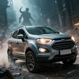 ford ecosport, malayalis attacking, furious action scene, an epic fantasy, dramatic lighting, cinematic, establishing shot, extremely high detail, photorealistic, cinematic lighting, artstation, by simon stalenhag, shadow of the tomb rider
