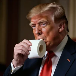 donald trump eating toilet paper