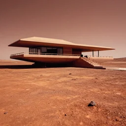 fallingwater by frank lloyd wright on the surface of mars 4K photo