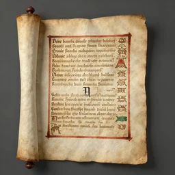 medieval scroll [ - - height 1 ] [ - - width 2 ]