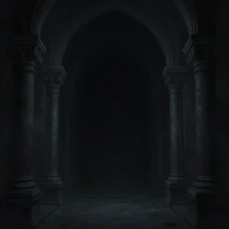 gazing through the ominous dark etherial archway to the pitch black void, dark midnight, quiet and serene atmosphere, cg society contest winner, intricate high detail matte painting masterpiece