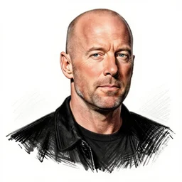 bruce willis cartoon ink brush