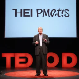 walter white doing a ted talk, wide shot, high resolution, editorial
