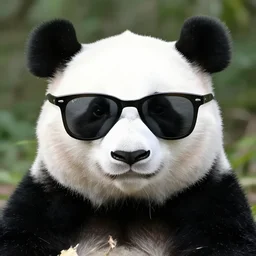 panda, with sunglasses, logo