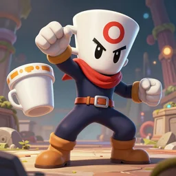 saitama as cuphead endgame boss ingame shot from cuhpead, artistic pose, digital art, fantasy, endgame boss, smooth, cinematic perspective, smooth, artstation, behance, deviantart