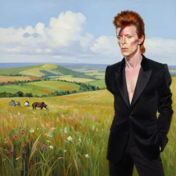 a beautiful landscape painted by david bowie and phil collins