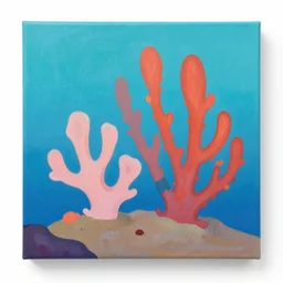 coral reef, acrylic, 2d, minimalistic