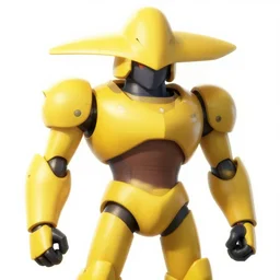 yellow mecha with flat conical head, Keetongu Bionicle, by Greg Rutkowski