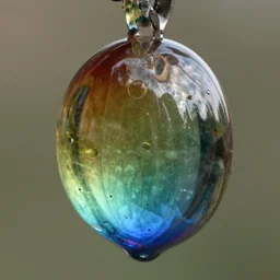 a large rainbow glass pendant, macro photo - n 4