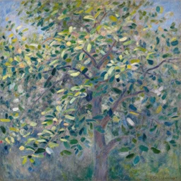 “ a tree with beef filet leaves, inspired by claude monet ”