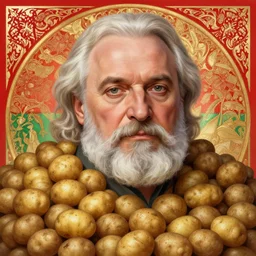 lukashenko covered in potatoes, portrait, intricate, elegant, highly detailed, belarus flag, digital painting, artstation, concept art, wallpaper, smooth, sharp focus, illustration, art by h. r. giger and artgerm and greg rutkowski and alphonse mucha