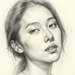 a masterpiece portrait sketch of the perfect face from an angle by monica lee