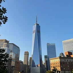 new york city with a blue sky in the center, a kaleidoscope effect, rule of thirds, golden ratio