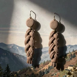 braided earrings made of polymer clay