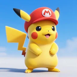 pikachu as mario highly detailed digital art