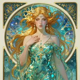 lunar goddess, nurturing water sign, intuitive healer, cinematic portrait by artgerm, cushart krenz, greg rutkowski, mucha. art nouveau. gloomhaven, gleaming vibrant colors, sharp edges. ultra clear detailed. 8 k. elegant, intricate, octane render