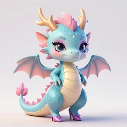 cute little dragon dragon dragon dragon dragon wearing makeup and high heels, highly detailed, artgerm, cushart krenz, artstation, soft light, sharp focus, illustration, character design, concept art