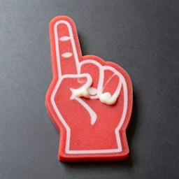a melting foam finger