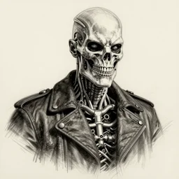 a well designed portrait of terminator , detailed, realistic, sketch style, Artstation,Greg Rutkowski, 8K resolution.