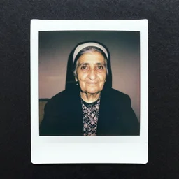 kurdish elderly woman, polaroid photography, high resolution, sharp focus
