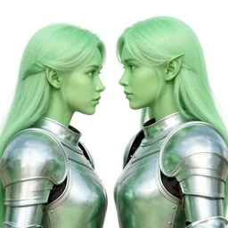 green human faced orc female, light green tone beautiful face, plated armor intricate, elegant, highly detailed by ilja repin, octane render, rpg _ portrait