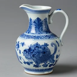 domiabra by noah howard, blue and white, detail on porcelain jug