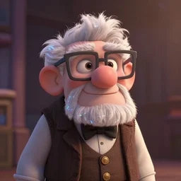 🤓, old man, disney, pixar, greg rutkowski, 8 k, hd, dof, kodak film, volumetric lighting, subsurface scattering, iridescent, photorealistic, octane render