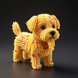 a dog made out of spaghetti and meatballs, trending on artstation, rendered in unreal engine 5, sharp, dramatic lighting