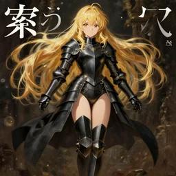 baroque oil painting japanese light novel cover illustration lotr anime key visual full body action shot, young girl black military crusader armoured maid bikini, long flowing blonde hair perfect face, gapmoe kuudere moody lighting stunning bokeh highlights sharp contrast, trending pixiv fanbox, by greg rutkowski makoto shinkai takashi takeuchi studio ghibli